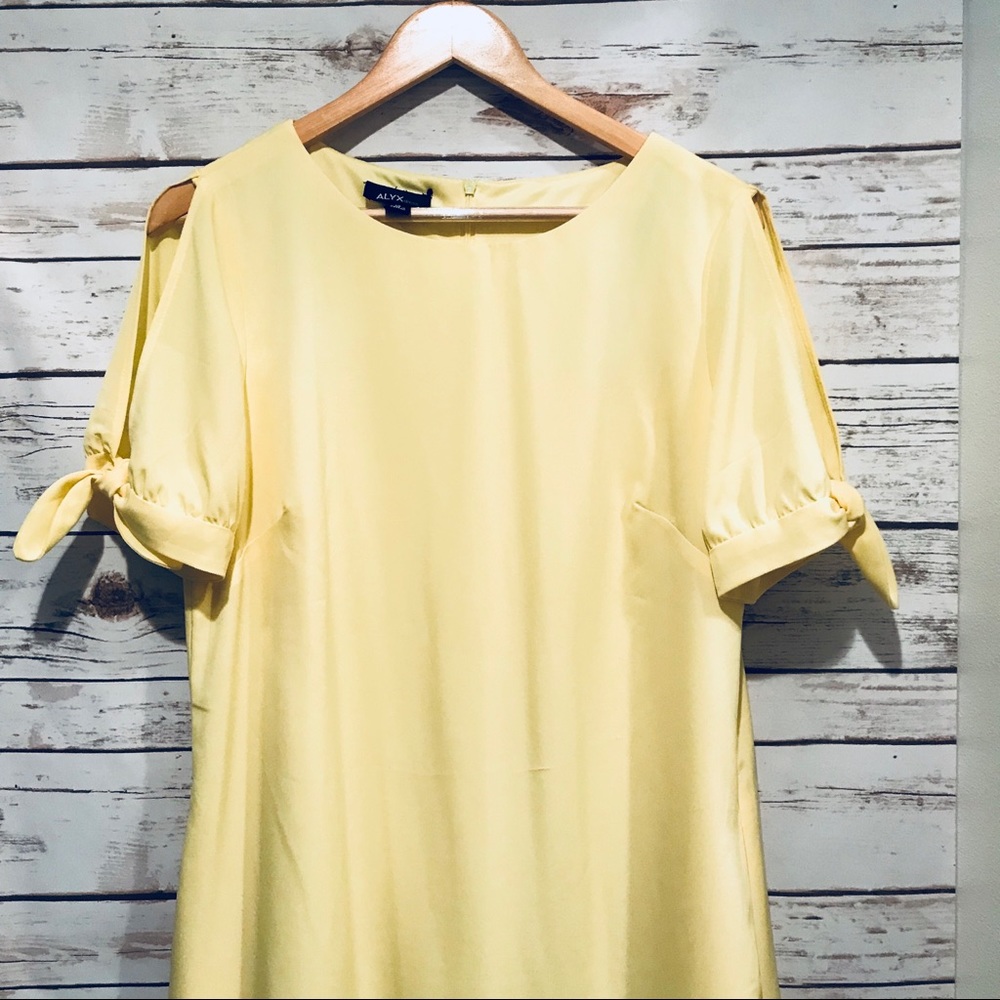 Yellow open sleeve dress by Alyx